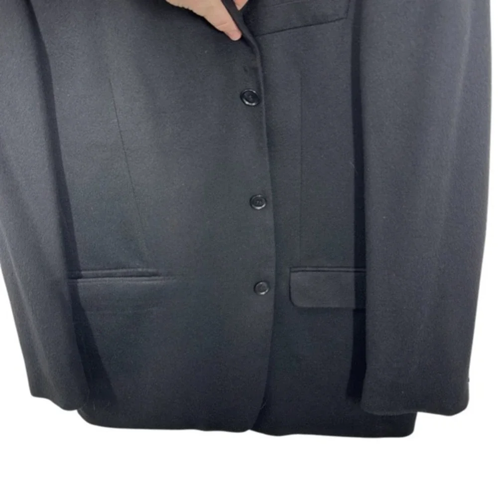 Black 100% Pure Cashmere Classic Sport Coat Blazer Jacket Men's 44R Andrew Fezza